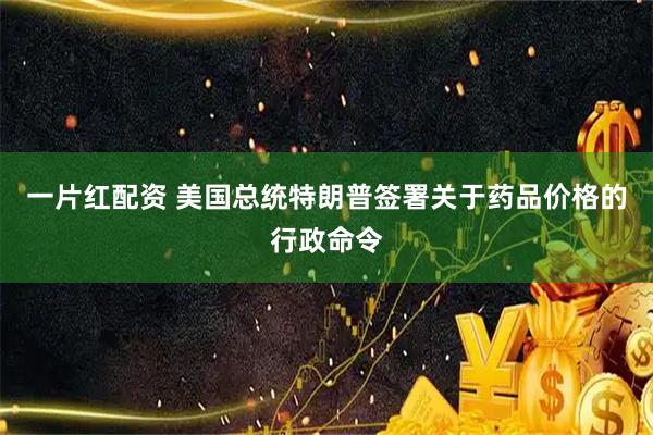 一片红配资 美国总统特朗普签署关于药品价格的行政命令